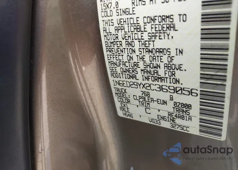 2002 Nissan Frontier Xe-V6 z USA, uszkodzony, nr VIN 1N6ED29YX2C369056